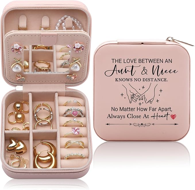 Aunt and Niece Gift Jewelry Box, Aunt Gifts from Niece, Nieces Gifts from Auntie, Best Unique Birthday Christmas Gift for Aunts Niece Jewelry Case