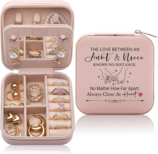Aunt and Niece Gift Jewelry Box, Aunt Gifts from Niece, Nieces Gifts from Auntie, Best Unique Birthday Christmas Gift for Aunts Niece Jewelry Case