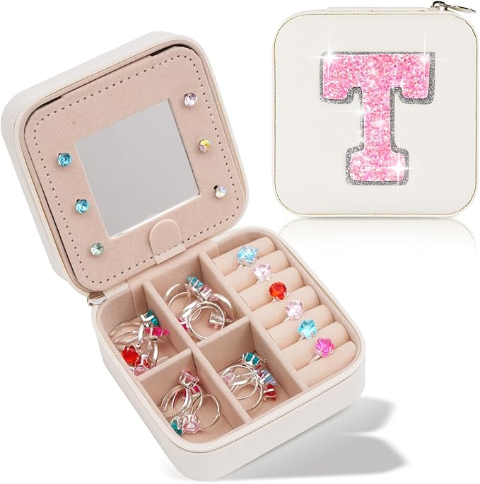 Uygafly Teacher Appreciation Gifts for Women,Teacher Gifts Ideas,Thank You Teacher Gifts from Students Birthday Gifts Teacher Retirement Gifts for Women Teachers Day Gift,Jewelry Case | Cream,T