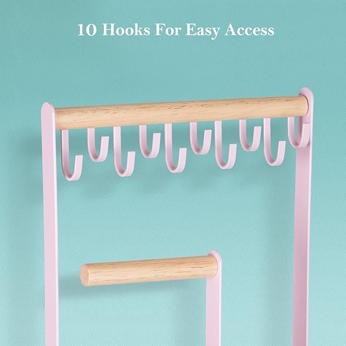 ProCase Cute Jewelry Stand, Aesthetic Jewelry Organizer for Dresser Vanity, Jewelry Holder Display for Necklaces Earrings, Gifts for Teen Girls Women, Bedroom Dorm Decor -Medium, Pink