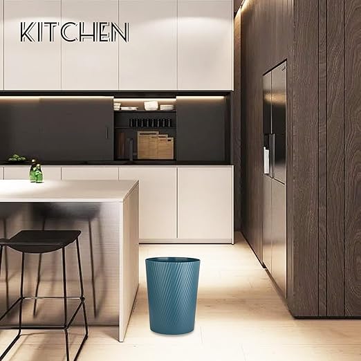 UUJOLY Small Trash Can Wastebasket Garbage Can Container Bins for Bathrooms, Laundry Room, Kitchens, Offices, Kids Rooms, Dorms (Bluish Green)