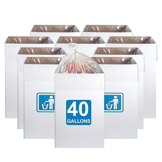 40 Gallon Cardboard Trash cans for Events (Pack of 10)， with 20 Liners Included，Be applicableOutdoor Events pop up Trash cans for Parties，Reusable Portable Garbage Can，in-Home Recycling Bins