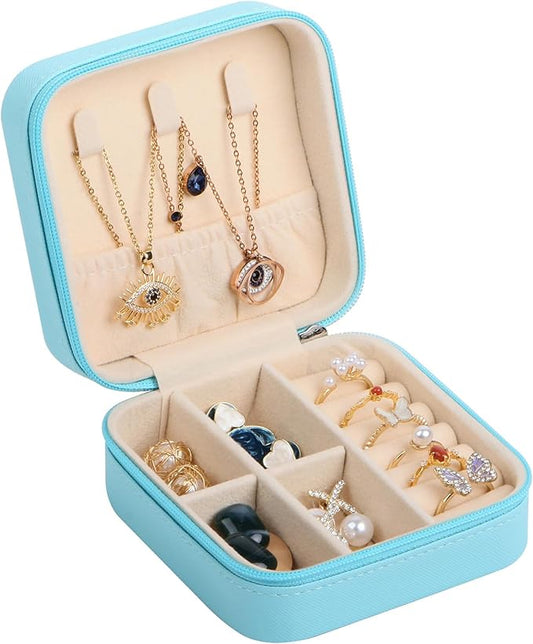 17Dec Small Travel Jewelry Case Organizer,Mini Travel Essentials for Women,Bridesmaid Gifts Birthday Gifts for Women,Small Jewelry Box for Girls 8-12