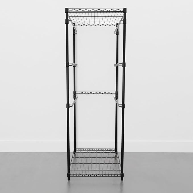 SafeRacks 5-Tier Steel Tote Rack - Maximize Space, Declutter, Organization, NSF Certified, Bin Storage for Garage, Pantry, Kitchen, Workspace, 5 Shelves, 31″ x 23″ x 68″, Black