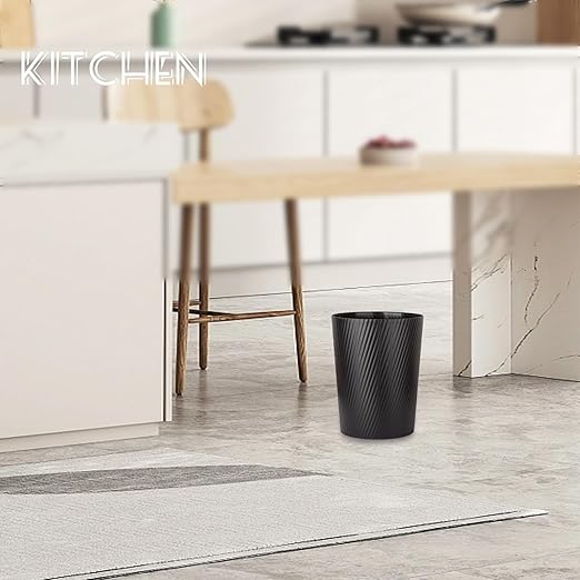 UUJOLY Small Trash Can Wastebasket Garbage Can Container Bins for Bathrooms, Laundry Room, Kitchens, Offices, Kids Rooms, Dorms (Black, 3 Pack)