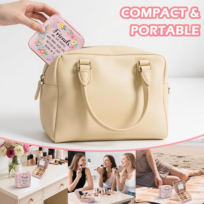 GAOLZIUY Friendship Gifts for Women Jewelry Box, Friends Make Life Better Jewelry Case, Best Friends Gift for Birthday, Valentines Day for Bestie, BFF, Her