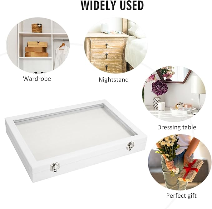Vicoter Rings Organizer Tray 100 Slot Velvet Ring Earring Storage Box TranSparent Cover Jewelry Store Ring Display Box Jewelry Display Cabinet for Girl Wife Mother