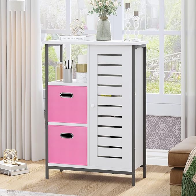 Black Fabric Cubby Storage Bins,13x13x13 Inches ,Cube Organizer Bin Foldable Storage Boxes with Dual Handles Fabric Organizer Box and collapsible Storage basket,Set of 3 ,Pink