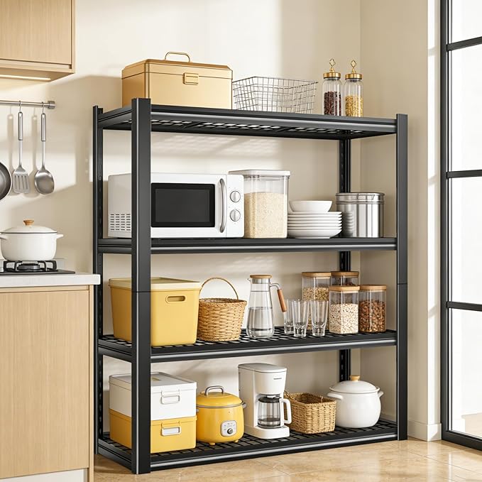 40W Garage Storage Shelves,2200LBS Metal Storage Shelves,Adjustable Heavy Duty Metal Garage Shelving Units Industrial Shelving for Garage,Basement,Warehouse,19.6" D x 39.37" W x 59.84" H