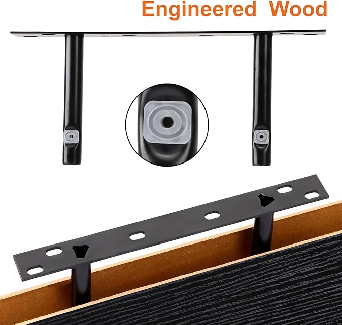 Fixwal Black Floating Shelves for Wall, Rustic Wood Shelves for Bathroom, Living Room, Bedroom and Kitchen, Wall Shelves for Storage, Books, Room Decor (Set of 4, 15.8 Inch)