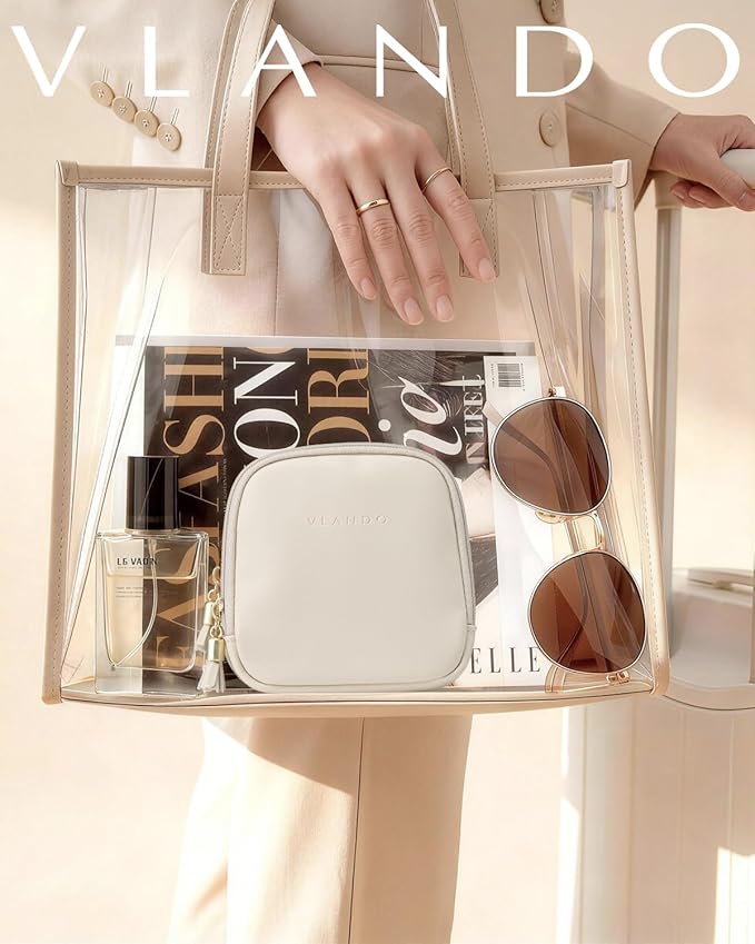 VLANDO Travel Jewelry Case,2-Layer Jewelry Organizer for Travel,Mothers Day Mom Gifts Teacher Gifts,Multi-Compartment Jewelry Storage for Rings Earrings Necklaces Bracelets-Cream White