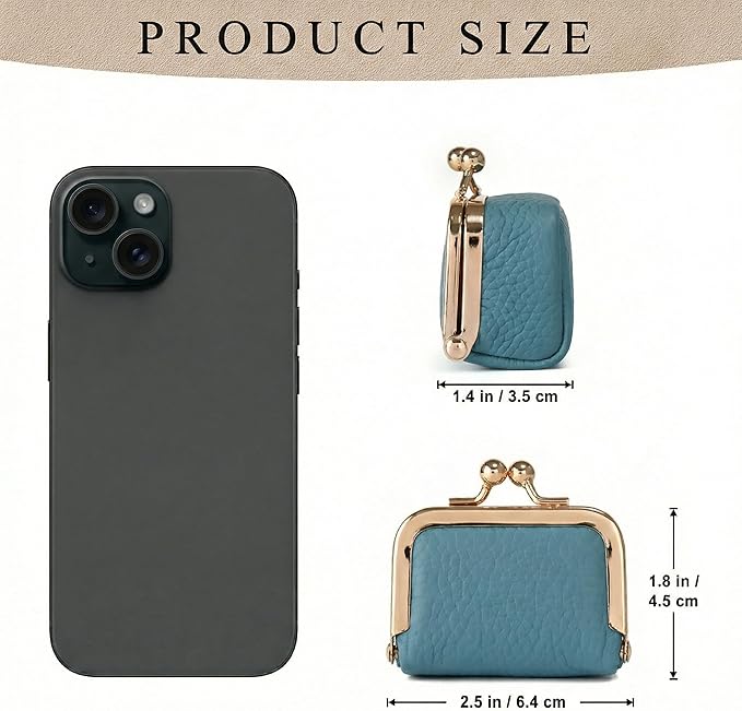 Zivyes Mini Jewelry Box Travel Small Coin Purse Organizer Case Genuine Leather Tiny Size (sky blue)