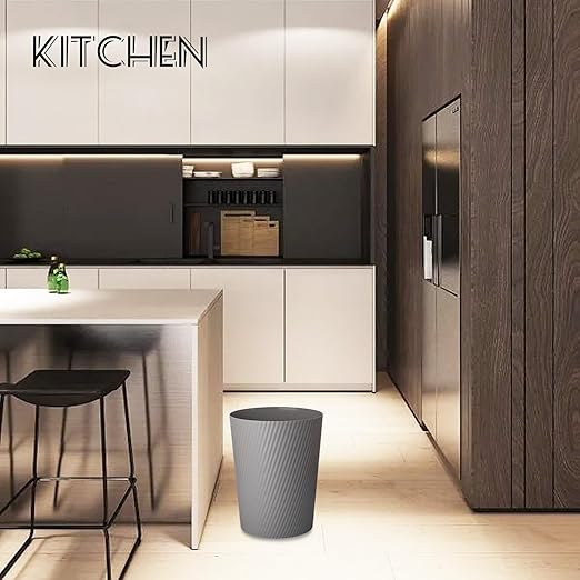 UUJOLY Small Trash Can Wastebasket Garbage Can Container Bins for Bathrooms, Laundry Room, Kitchens, Offices, Kids Rooms, Dorms (Dark Grey, 2 Pack)
