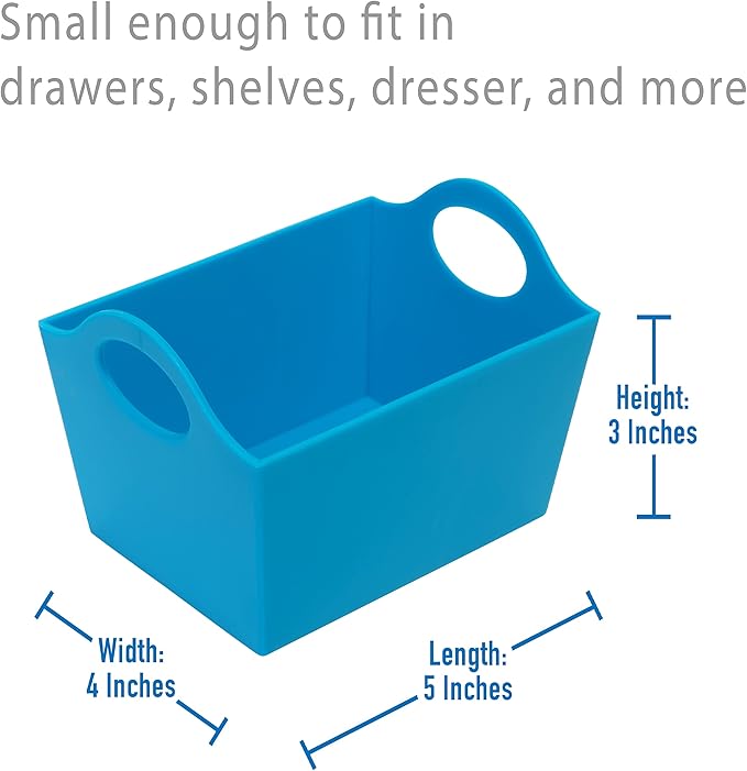 Simplify Neon, 5 Pack, Mini Storage Containers, Bins, Drawer, Office Organization, Good for Toys, Hair Accessories, Bobby Pins, Q-Tips, Small Items