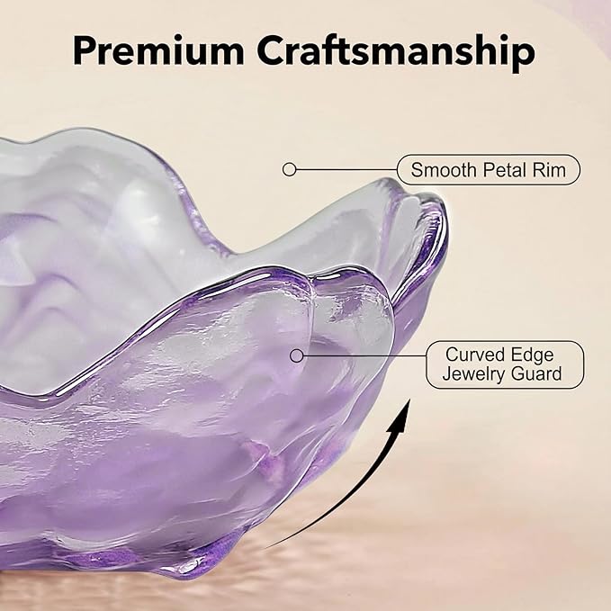 Flower Jewelry Dish Ring Holder Jewelry Tray Cute Vanity Organizer Room Decor Aesthetic Nightstand Bathroom Bedroom Decor Trinket Dish Small Valentine's Friendship Christmas Birthday Gifts for Women