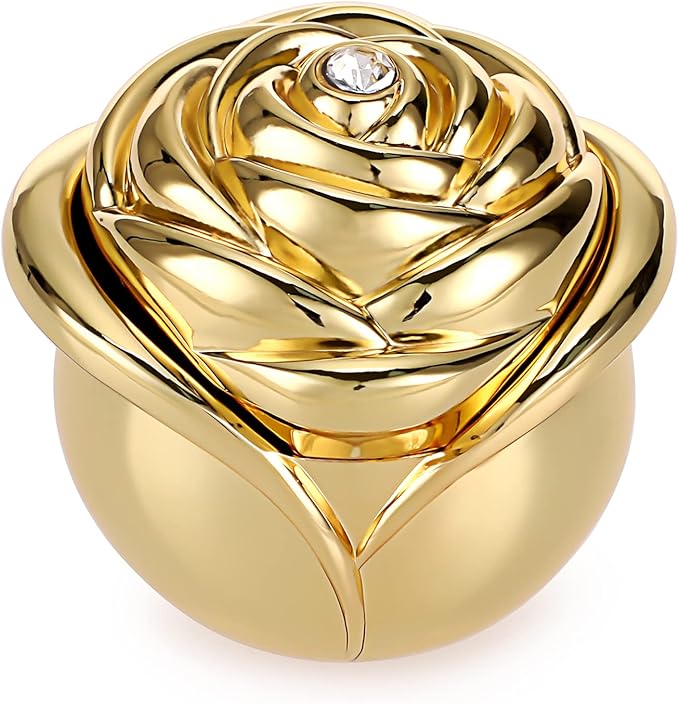 Hipiwe Rose Shape Vintage Jewelry Box - Gold Metal Trinket Organizer Small Jewelry Storage Holder Treasure Box Case Keepsake Box for Rings Earrings Necklace Gift for Women, Large