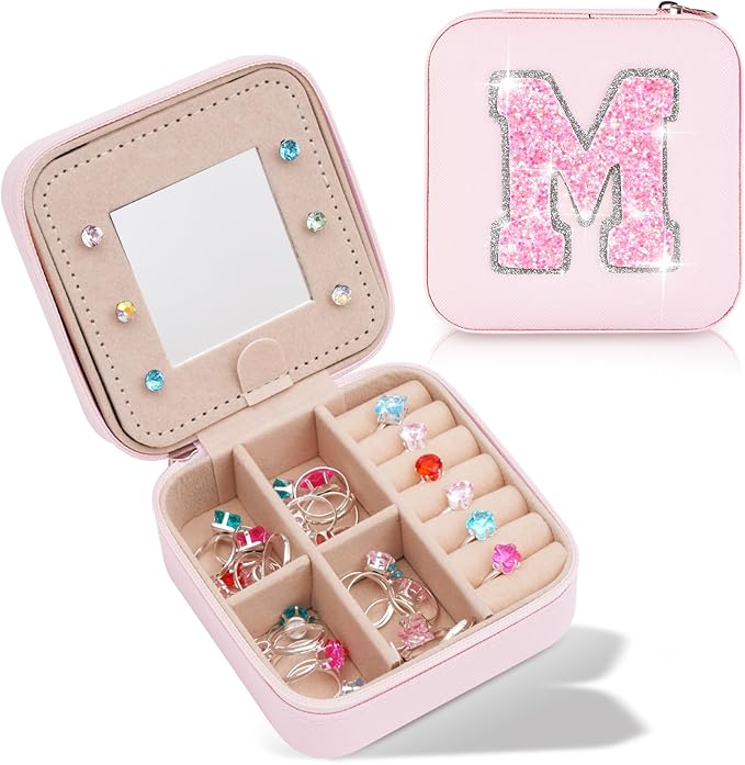 Uygafly Travel Jewelry Case - Mothers Day Gift for Mom, Wife, Sister or Mother in Law | Pink