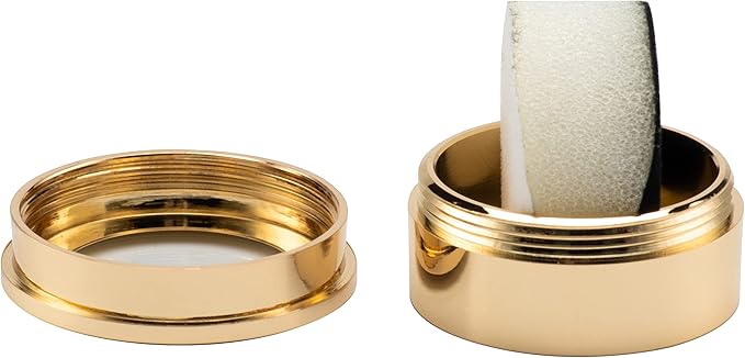 Small Loose Diamond or Gemstone Display Box Case Holder Show Container Metal (Gold- 1.3x0.5)