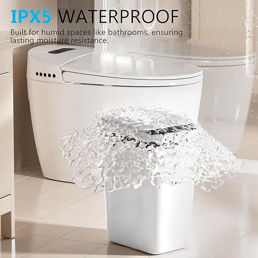 jinligogo 3Pack Bathroom Small Trash Can with Lid, 2.6 Gallon Touchless Automatic Garbage Can Slim Waterproof Motion Sensor Smart Trash Bin for Bedroom, Office, Living Room-White
