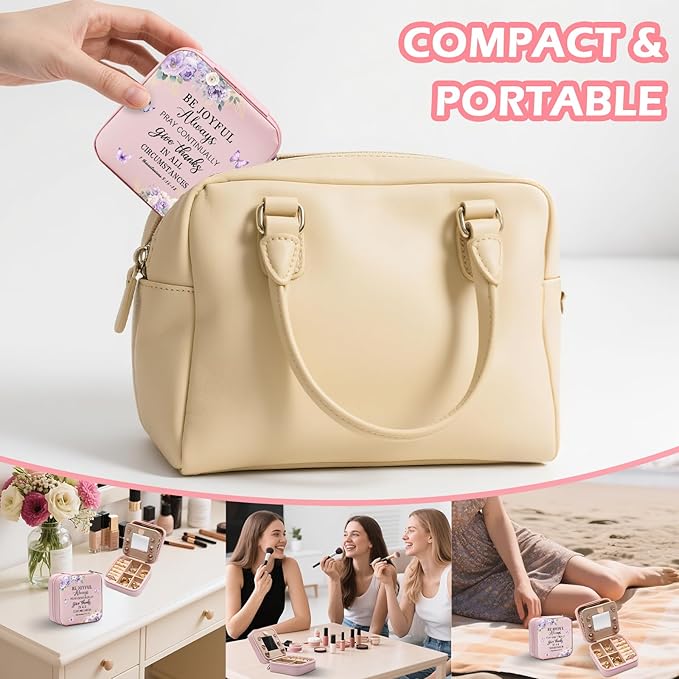 GAOLZIUY Christian Jewelry Box Gifts for Women, Spiritual Religious Gifts for Women Faith, Prayer Bible Verse Gratitude Travel Jewelry Case for Female Friend, Bestie, Sister