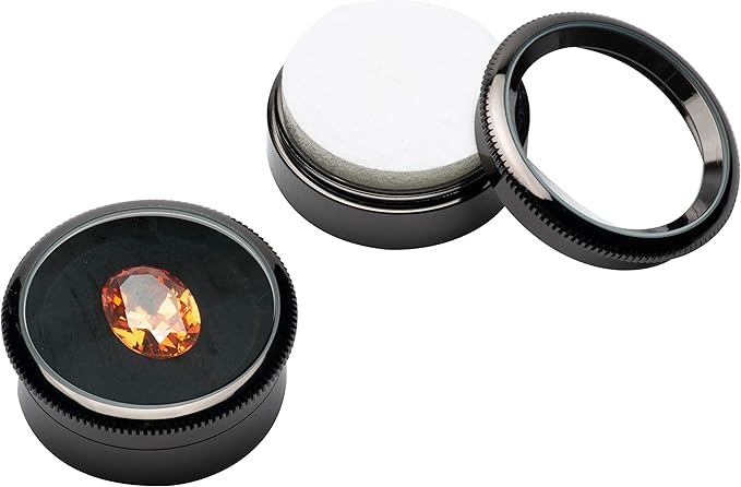 Small Loose Diamond or Gemstone Display Box Case Holder Show Container Metal (Black- 1.7x0.7)
