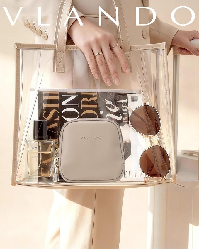 VLANDO Travel Jewelry Case,2-Layer Jewelry Organizer for Travel,Mothers Day Mom Gifts Teacher Gift,Multi-Compartment Jewelry Storage for Rings Earrings Necklaces Bracelets-Toffee