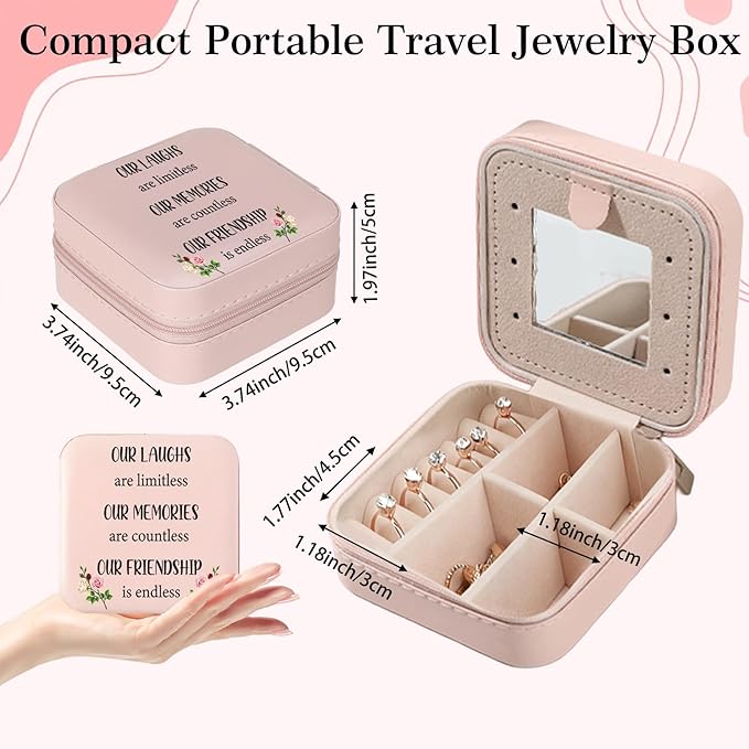 Friend Jewelry Box Valentines Galentines Mother's Day Gifts for Best Friend Christmas Birthday Graduation Gifts for Women Friends BFF Soul Sister Bestie Jewelry Case Our Laughs Are Limitless