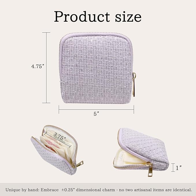 Stratalife Travel Jewelry Case - Small Jewelry Organizer for Bracelets Necklace Healing Crystal, Portable Earring Ring Organizer with Zipper Pouches for Traveling Gift for Women, Violet Purple