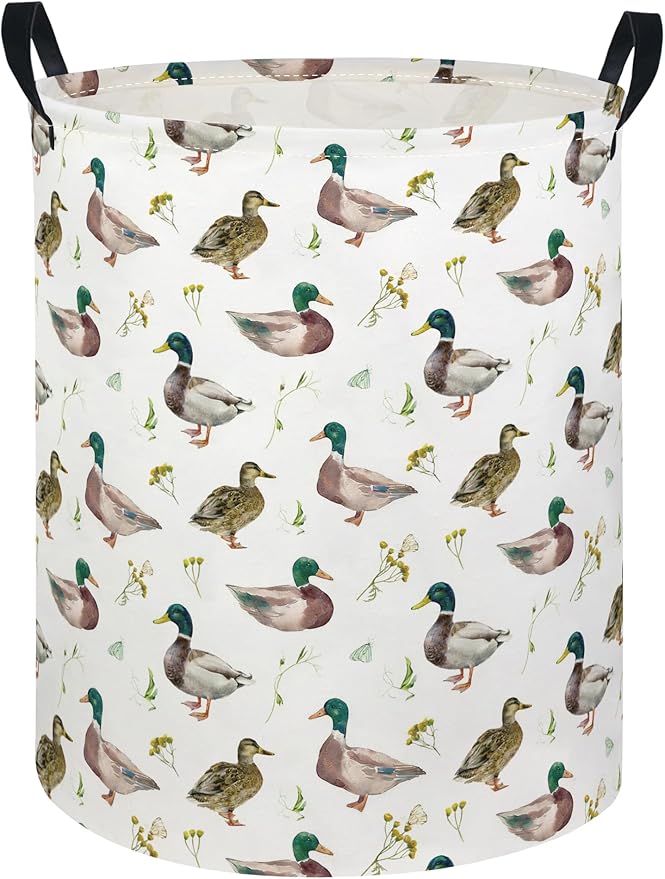 Baby Laundry Hamper kids laundry Basket Waterproof Laundry Bag for Bedroom Toy Clothes Organizer Room Décor(Duck)