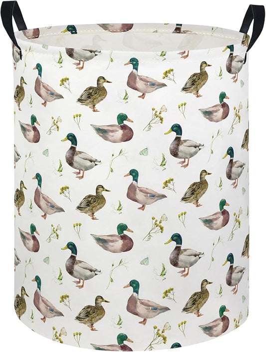 Baby Laundry Hamper kids laundry Basket Waterproof Laundry Bag for Bedroom Toy Clothes Organizer Room Décor(Duck)
