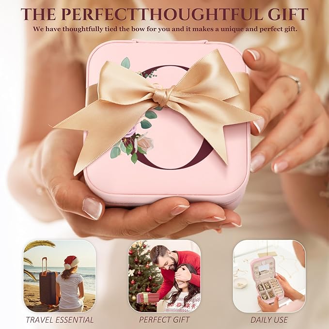 MFXIP Easter Basket Stuffers for Teens Essentials, Valentines Day Christmas Stocking Stuffers for Women Teen Girl Gifts Trendy Stuff Travel Jewelry Box Case Organizer Personalized Birthday Gifts
