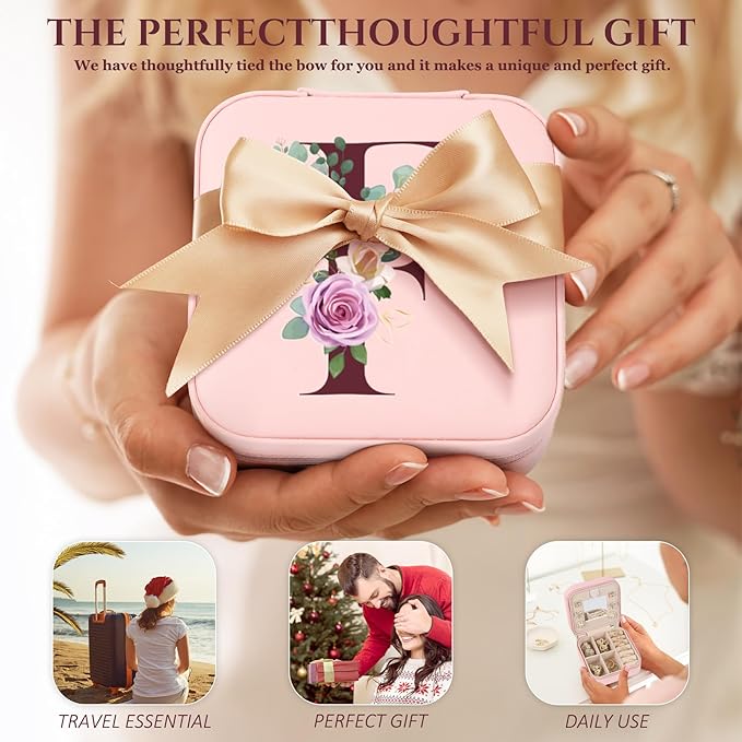 MFXIP Easter Basket Stuffers for Teens Essentials, Valentines Day Christmas Stocking Stuffers for Women Teen Girl Gifts Trendy Stuff Travel Jewelry Box Case Organizer Personalized Birthday Gifts