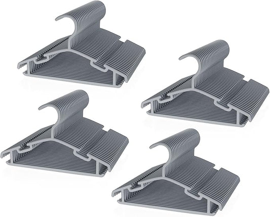 VILICK Kids Plastic Hangers, Baby Clothes Hangers for Closet 100 Packs Non-Slip Toddler Hangers for Infant Child Clothing for Pants Coats Skirts (Grey)