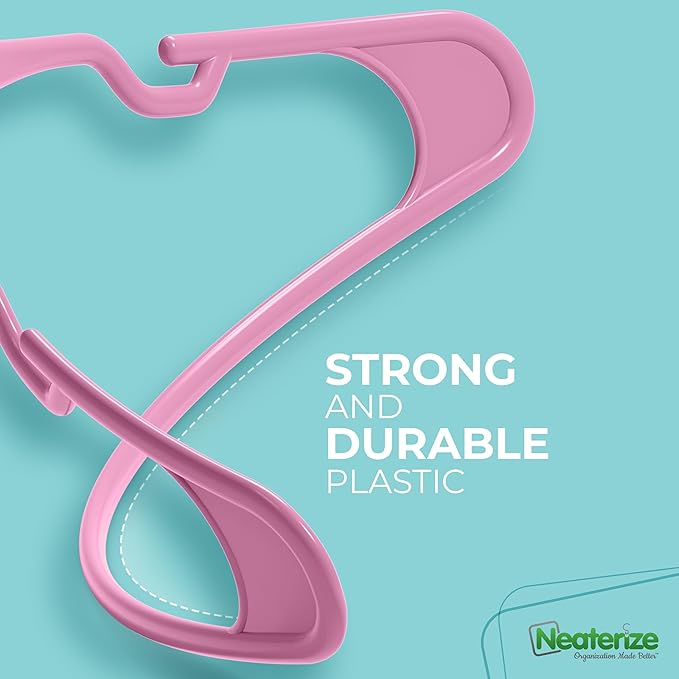 NEATERIZE Clothes Hangers Plastic 20 Pack for Adults - Plastic Hangers, The Perfect Coat Hanger and Space Saving Clothes Hangers for Closet, Percheros Ganchos para Colgar Ropa Hangars - Navy Hangers