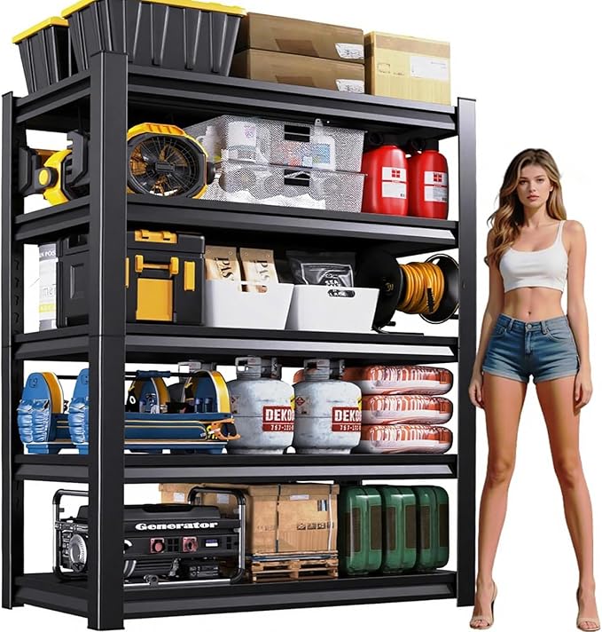 Garage Storage Shelves 5-Tier,Garage Storage System Shelves Adjustable,Storage Shelving for Basement,Pantry,Kitchen,Warehouse (1, 72''H x 36''W x 16''D)