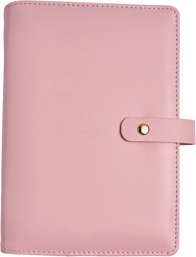 PU Leather Travel Jewelry Storage Box - Jewelry Binder Organizer with Zipper Velvet Pouches Bracelet Earring Rings Necklaces Jewelry Binder Gift for Women -Pink