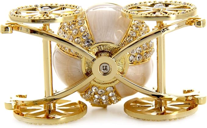 LASODY Hand Painted Enameled Cinderella Pumpkin Carriage Decorative Hinged Jewelry Trinket Box Unique Gift for Family,Jewelry Chests Wedding Valentine‘ Day, Mother’s Day Gifts (Gold, Jewelry box)
