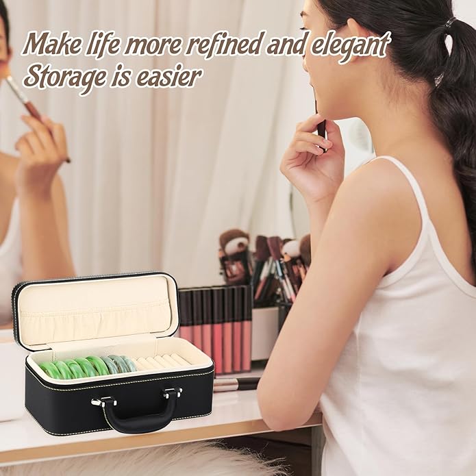 Yiju 15 Slots Bangle Box, Jade Bracelets Display Case Storage Case Jewelry Organizer PU Leather Bracelet Case for Retail Stores Dresser Engagement