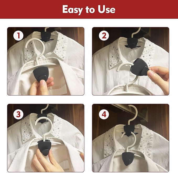 Latoxcaa Space Saving Standard Hanger Hooks 100Pcs, Upgrade Heavy Duty Space Saver Hangers Connector Hooks for Clothes, Premium Hanging Closet Organizer for Dorm, Ganchos para Colgar Ropa, Black