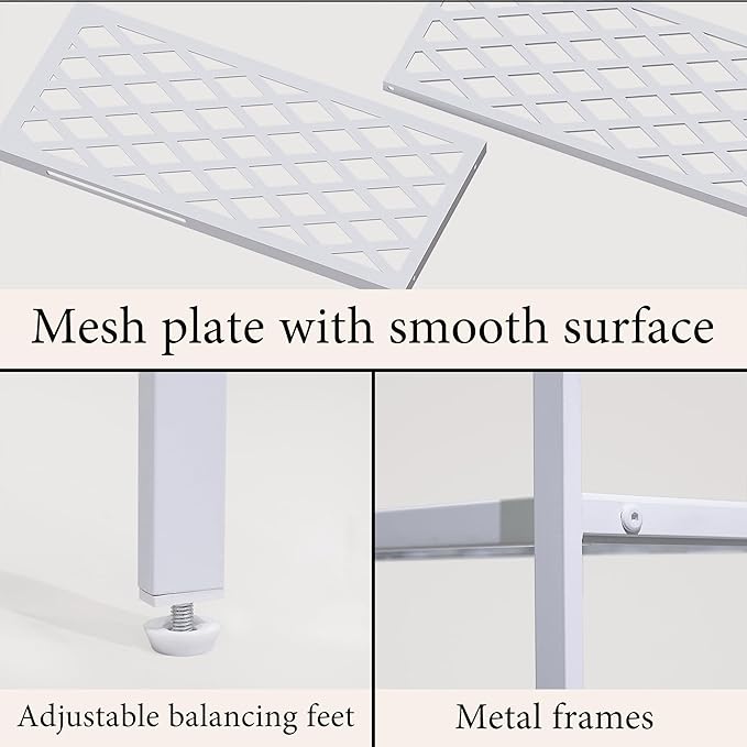 Shoe Rack, Expandable Shoes Organizer Metal Shelf Stand, 2 Tier Stackable Long Shoe Storage Holder For Closet, Floor, Entryway, Garage, Bedroom, Door Entrance For 12-18 Pairs, 45.6 inches White
