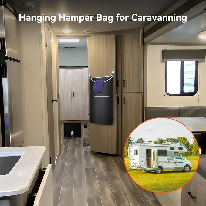 XL Hanging Laundry Hamper, Over the Door Laundry Hamper and Baskets, Wide Opening Hanging Laundry Bag,Hanging Hamper for Bathroom,Dorm,Laundry Room,Chirstmas Gifts(Black 36x22Inch).