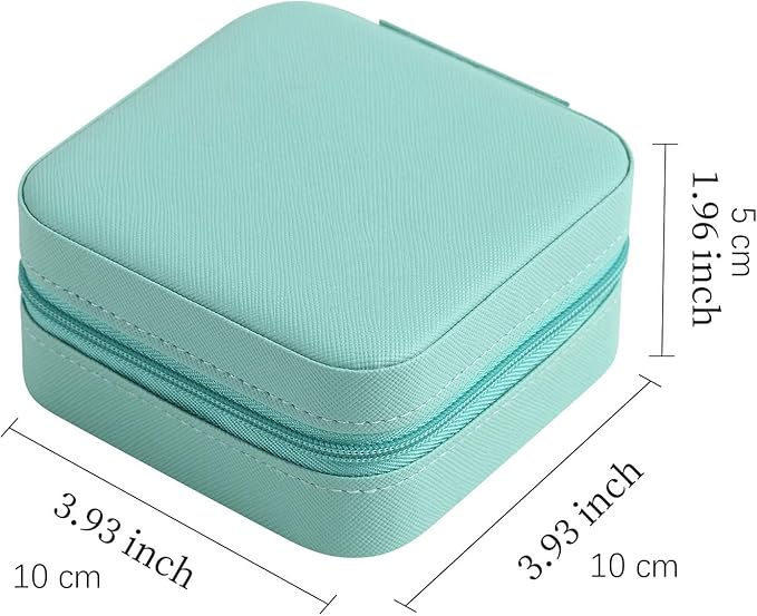 Mini Jewelry Travel Case,Small Travel Jewelry Organizer,Travel Portable Jewelry Case for Ring, Pendant, Earring, Necklace, Bracelet Organizer Storage Holder Boxes (Blue)