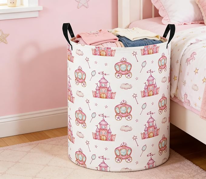 Baby Laundry Basket Baby Nursery Hamper Kids Laundry Basket Toy Storage Bin for Boys Room Decor Gift Baskets for Bedroom Bathroom(Castle)
