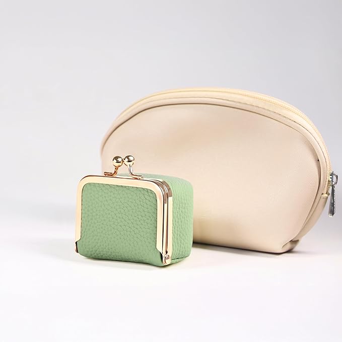 Zivyes Mini Jewelry Box Travel Small Coin Purse Organizer Case Genuine Leather Tiny Size (B-green)