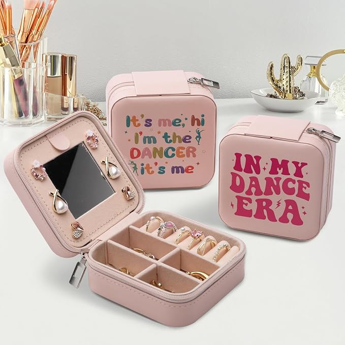 Dancer Dance Gifts Jewelry Box, Era Gifts for Dancers Friends, Teammate Travel Jewelry Case