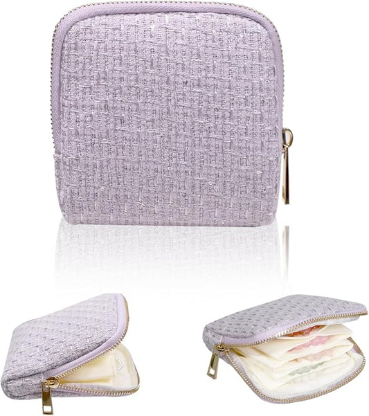 Stratalife Travel Jewelry Case - Small Jewelry Organizer for Bracelets Necklace Healing Crystal, Portable Earring Ring Organizer with Zipper Pouches for Traveling Gift for Women, Violet Purple