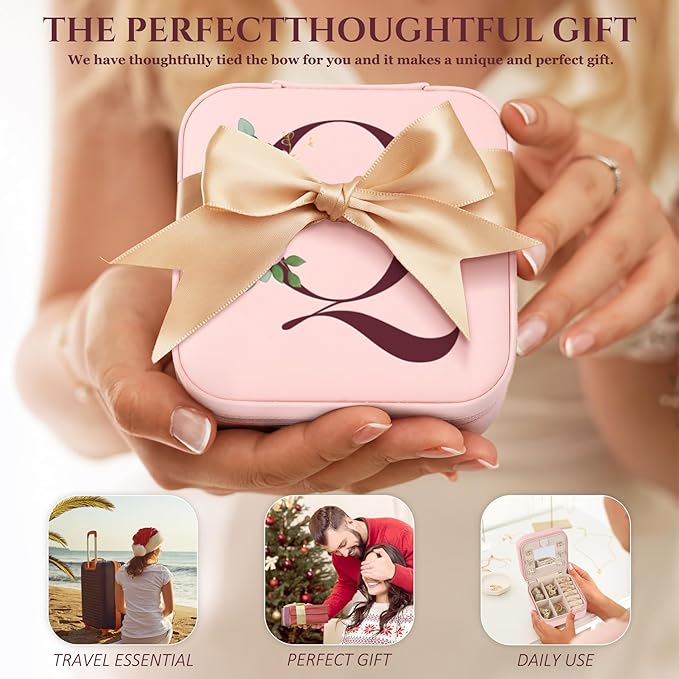 MFXIP Easter Basket Stuffers for Teens Essentials, Valentines Day Christmas Stocking Stuffers for Women Teen Girl Gifts Trendy Stuff Travel Jewelry Box Case Organizer Personalized Birthday Gifts