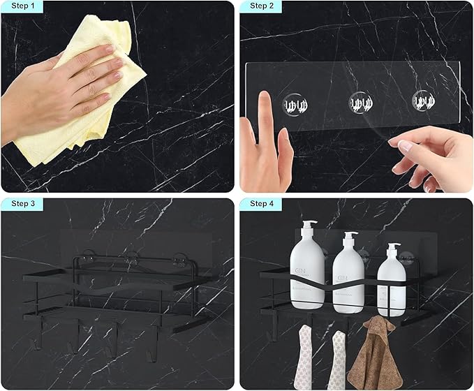 8pcs Shower Caddy Adhesive Replacement,Shower Shelves Adhesive Strip Pad Shower Organizer Sticker Replacement Bathroom Heavy Duty Strong Sticky Wall No Drilling Strong Transparent Adhesive
