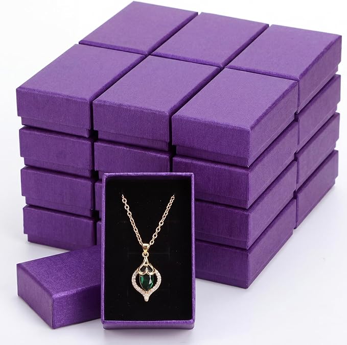 Batiyeer 36 Pcs Cardboard Jewelry Gift Boxes Jewelry Boxes Packaging Small Earring Gift Box with Lids for Necklace Ring Bracelet Party