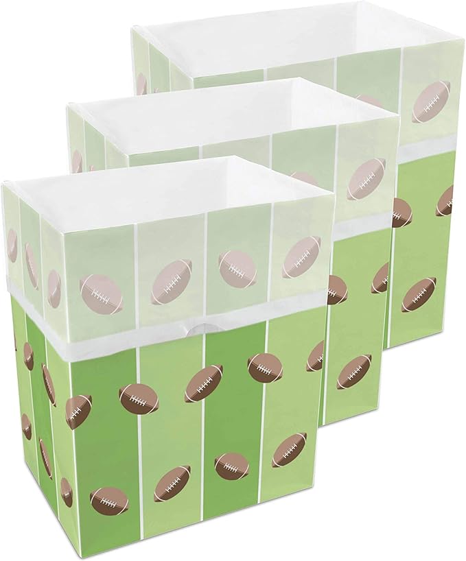 Clean Cubes 13 Gallon Disposable Pop-Up Trash Cans (3-Pack) with Fitted Bags – Foldable Garbage & Recycling Bins for Parties, Events & Kitchen (Tailgating, 17" H x 13.5" W x 10" D)